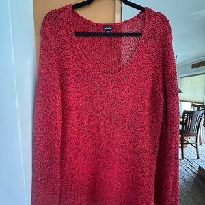 Rafaella Women's Red Crew Neck Sweater